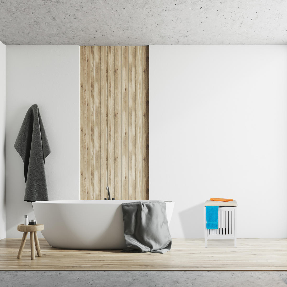 WÄSCHEKORB - Weiß, Holz/Holzwerkstoff (41/55/41cm) - Relaxdays