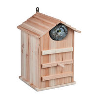 EULEN-NISTKASTEN - Hellbraun, Holz/Metall (25/38.5/28cm) - Relaxdays