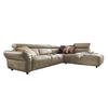 ECKSOFA MOTOR. SITZVORZUG RISO Grau Leder - Schwarz/Grau, Leder (263/240cm) - KAWOLA