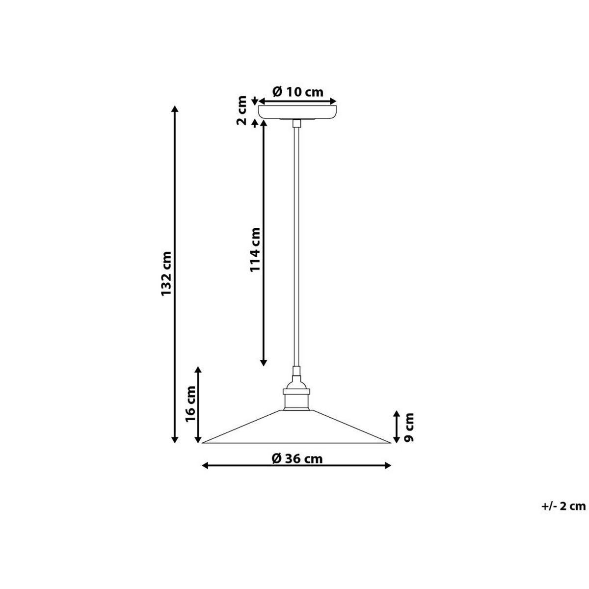 HÄNGELEUCHTE Pelly 36/36/132 cm - Kupferfarben, Metall (36/36/132cm) - Beliani