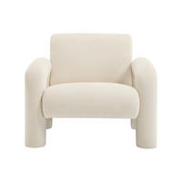 SESSEL mit gerader Rückenlehne - 1 Person - stoff - beige Olivra - Beige, Textil (86.5/74/79cm) - Vente-Unique
