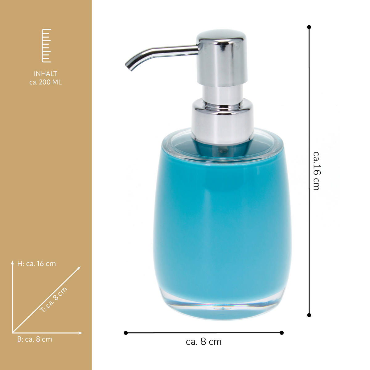 SEIFENSPENDER SAVONA, blau - Blau, Kunststoff (8/16/8cm) - bremermann