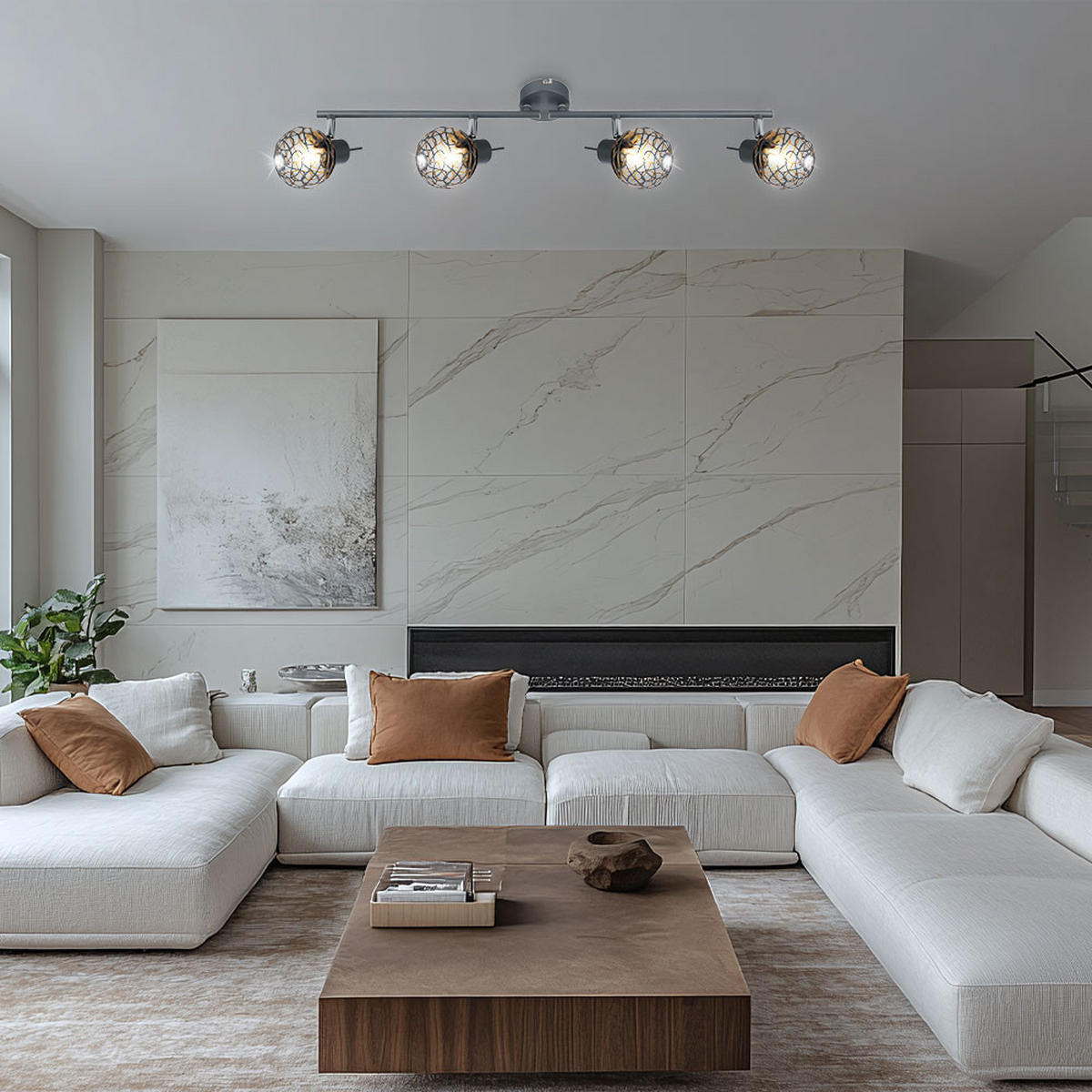 LED DECKENLEUCHTE MOSA Grau - Grau, Metall (71/8/14cm) - Globo Lighting