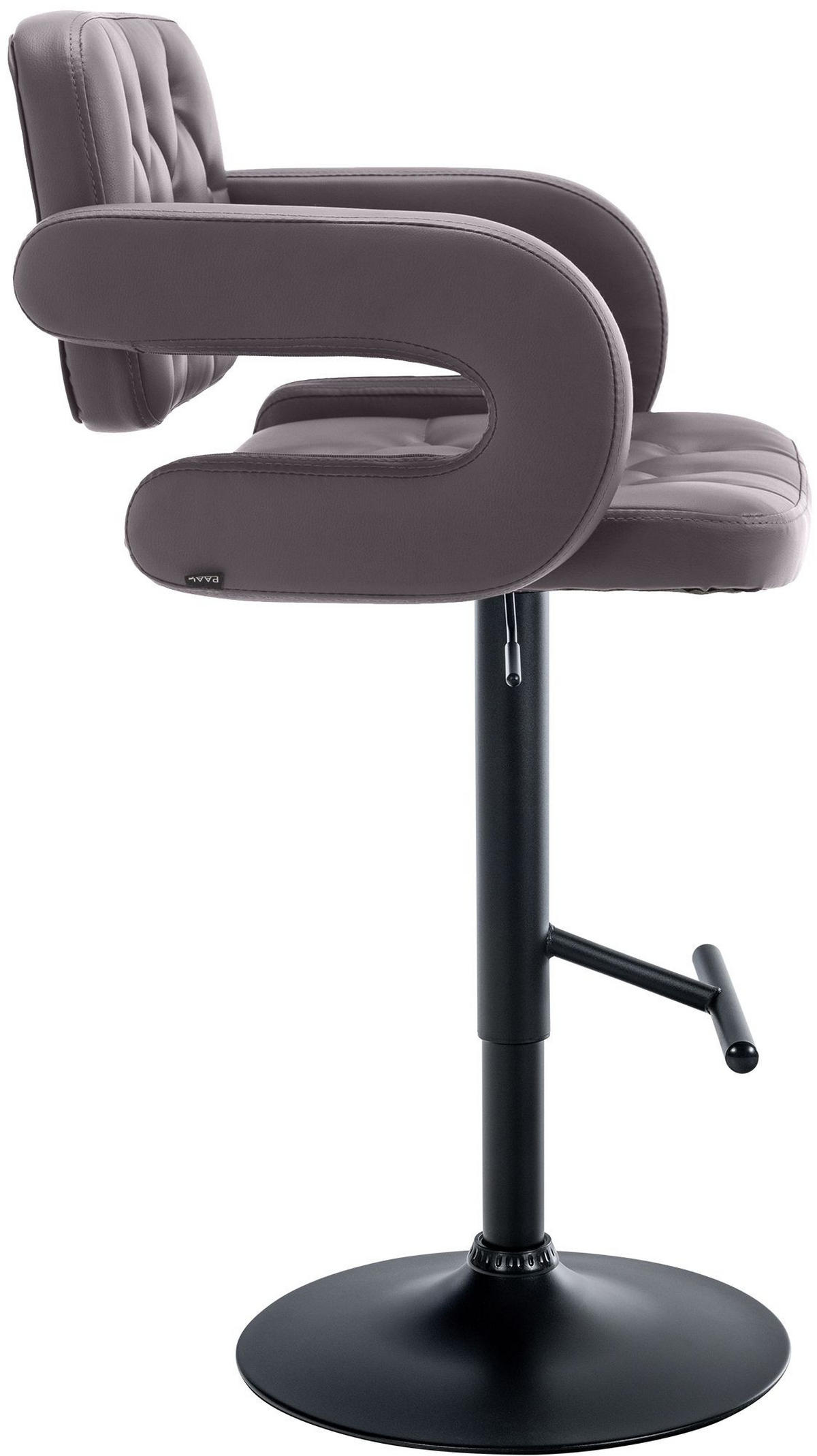 BARHOCKER Lederlook braun - Schwarz/Braun, Textil/Metall (62/103/55cm) - CLP