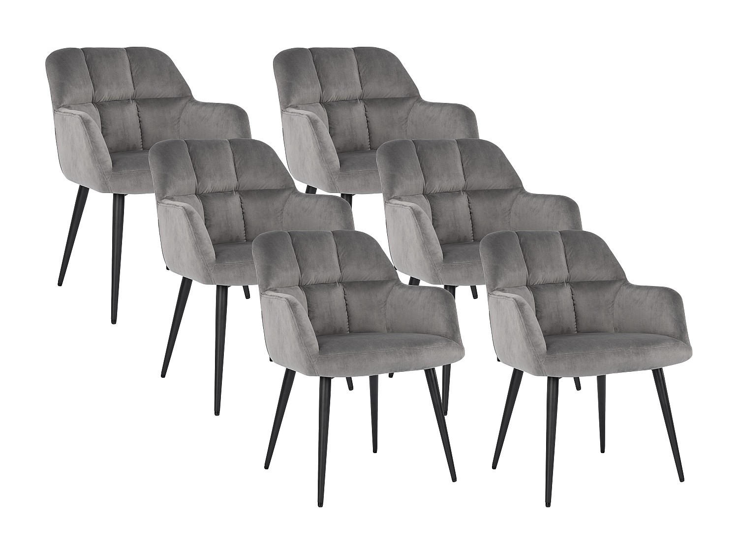 Vente-Unique Stuhl Grau 58.5x78x62 cm
