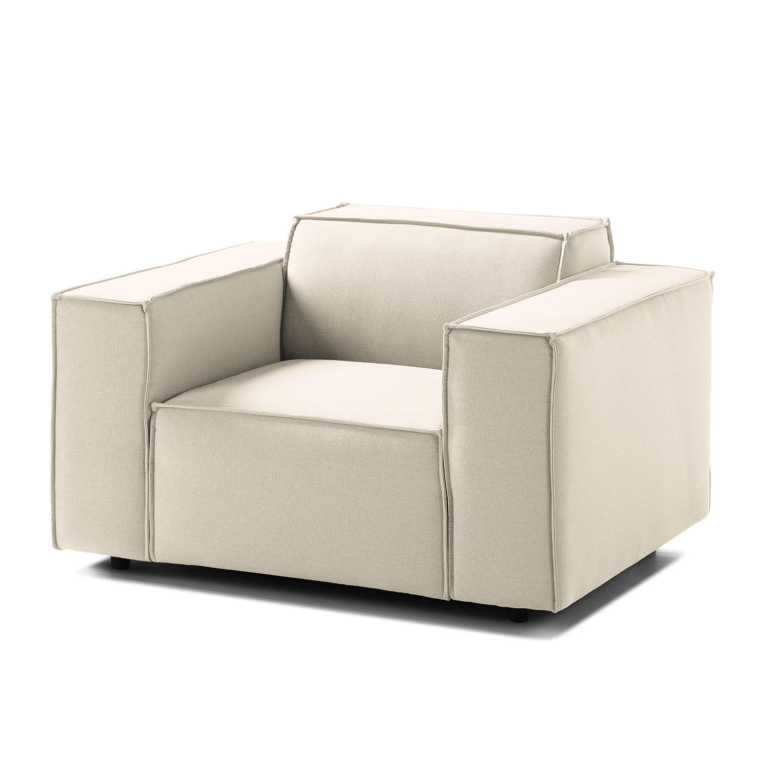 SESSEL - Schwarz/Weiß, Kunststoff/Textil (120/70/96cm) - home24