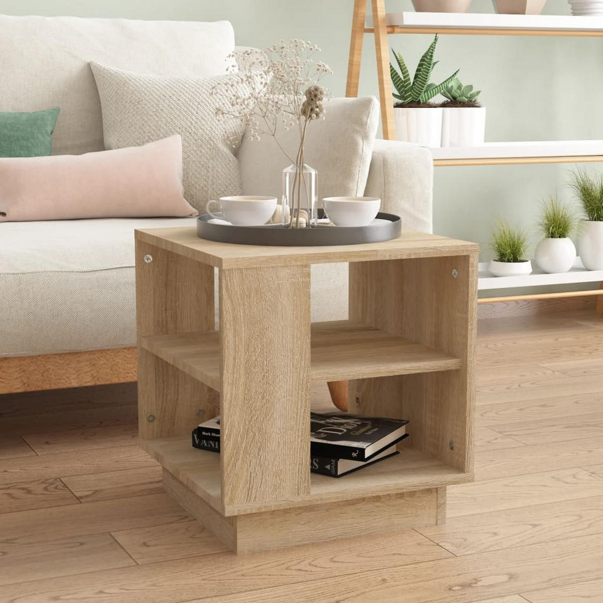 COUCHTISCH Sonoma-Eiche 40x40x43 cm Holzwerkstoff - Beige, Holzwerkstoff (40/40/43cm) - furnicato
