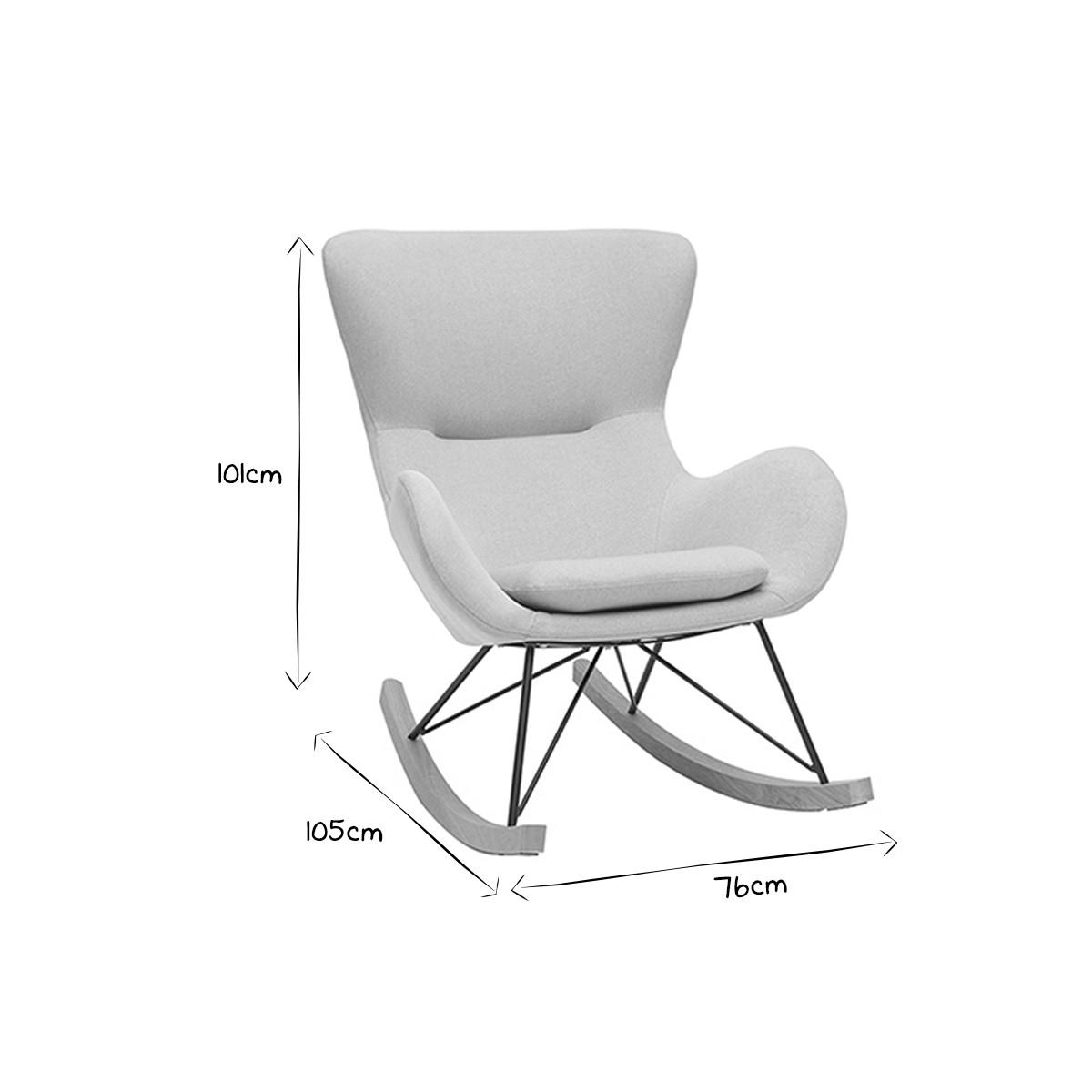 SCHAUKELSTUHL Mit Hellgrauem Gewebe ESKUA - Hellgrau, Textil (104/100/77cm) - Miliboo
