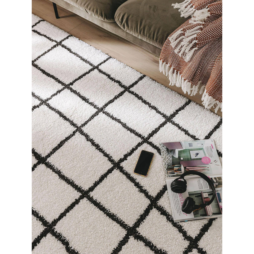 Thumbnail - benuta Pop Hochflorteppich, Schwarz, Textil, Abstrakt, Rechteckig, 140x200 cm, Oeko-Tex® Standard 100, wasserabweisend, ...