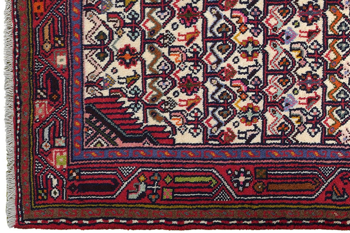 LÄUFER Orient handgeknüpft Assadabad Beige, Rot 215/83 cm Schurwolle - Beige/Rot, Textil (83/215cm) - Looma