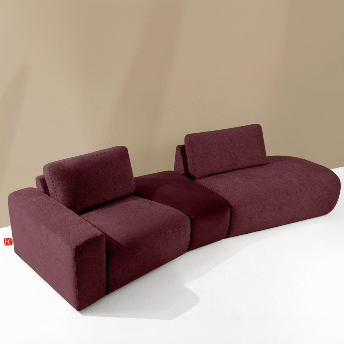 4-SITZER ECKSOFA ZUCCO Chenille rechts, Violett - Violett, Textil (350/84/105cm) - KONSIMO®