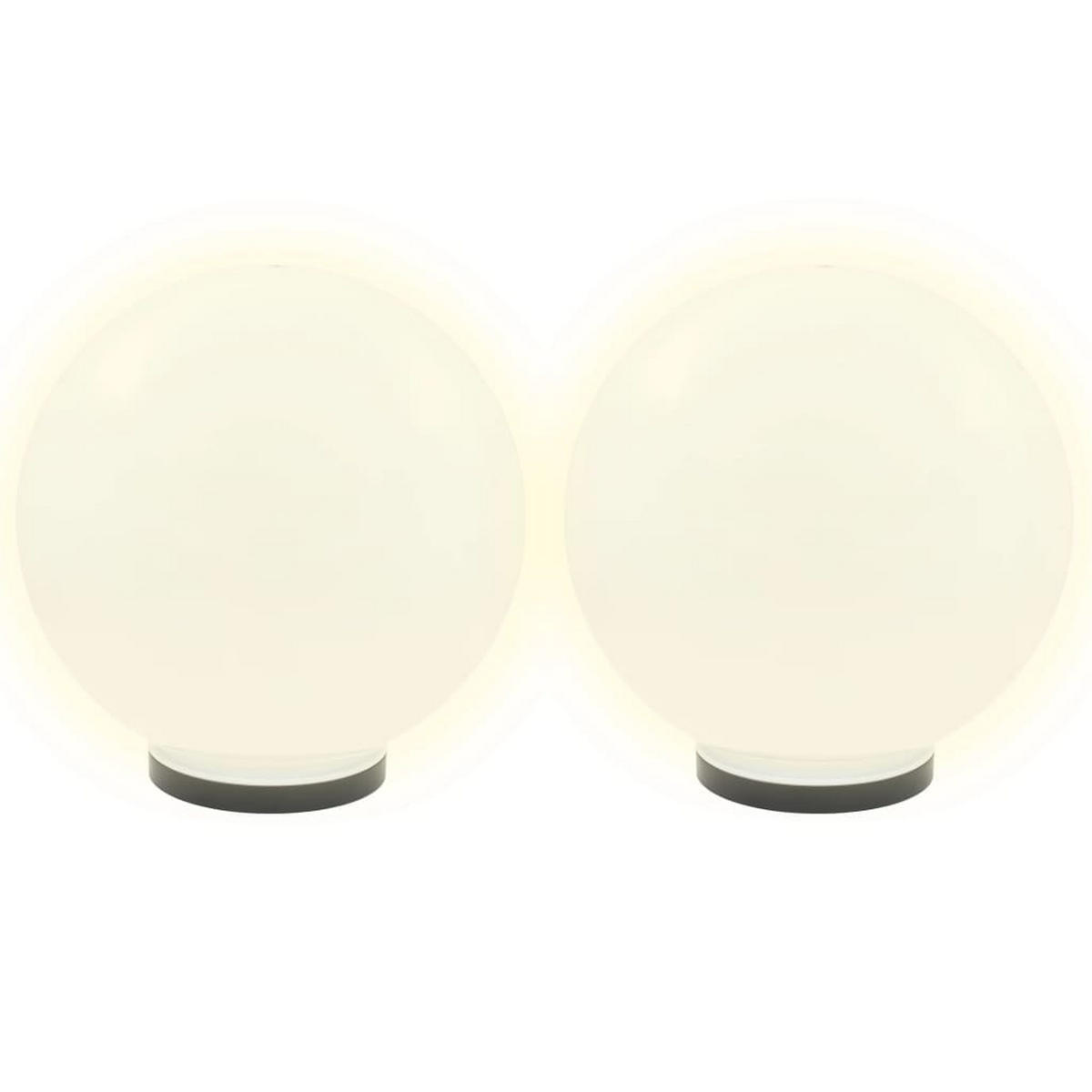 LED-GARTENLEUCHTEN 2Er Set Kugelförmig 40 Cm Pmma - Weiß, Kunststoff (40/40/40cm) - vidaXL
