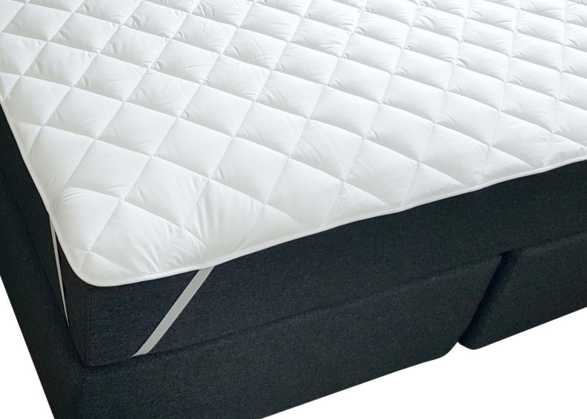 MATRATZENSCHONER LUXURY BEDDING, Baumwolle, 160/200 cm - Weiß, Textil - WOODEK