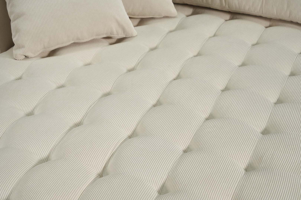 ECKSOFA Samt sandfarben - Sandfarben, Textil (290/177cm) - ebuy24