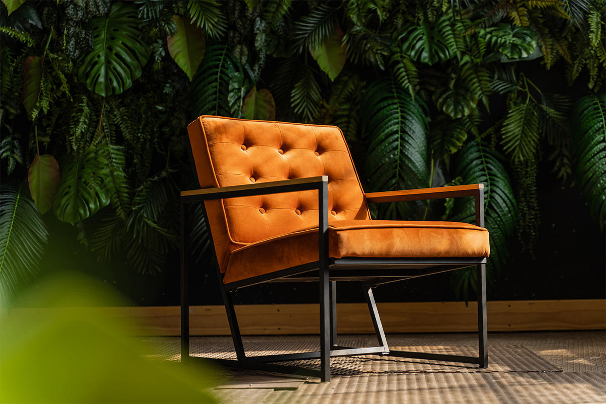 POLSTERSESSEL ARLY Orange Velvet - Schwarz/Orange, Textil (63/80/80cm) - KAWOLA
