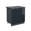 KÜCHENUNTERSCHRANK Fame-Line Dunkelblau Hochglanz 80 cm AP Anthrazit - Anthrazit/Dunkelblau, Holzwerkstoff (80/82/60cm) - Vicco
