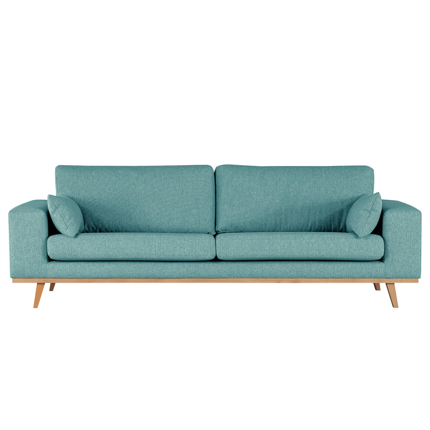 3-SITZER SOFA - Buchefarben/Petrol, Textil (237/81/88cm) - home24