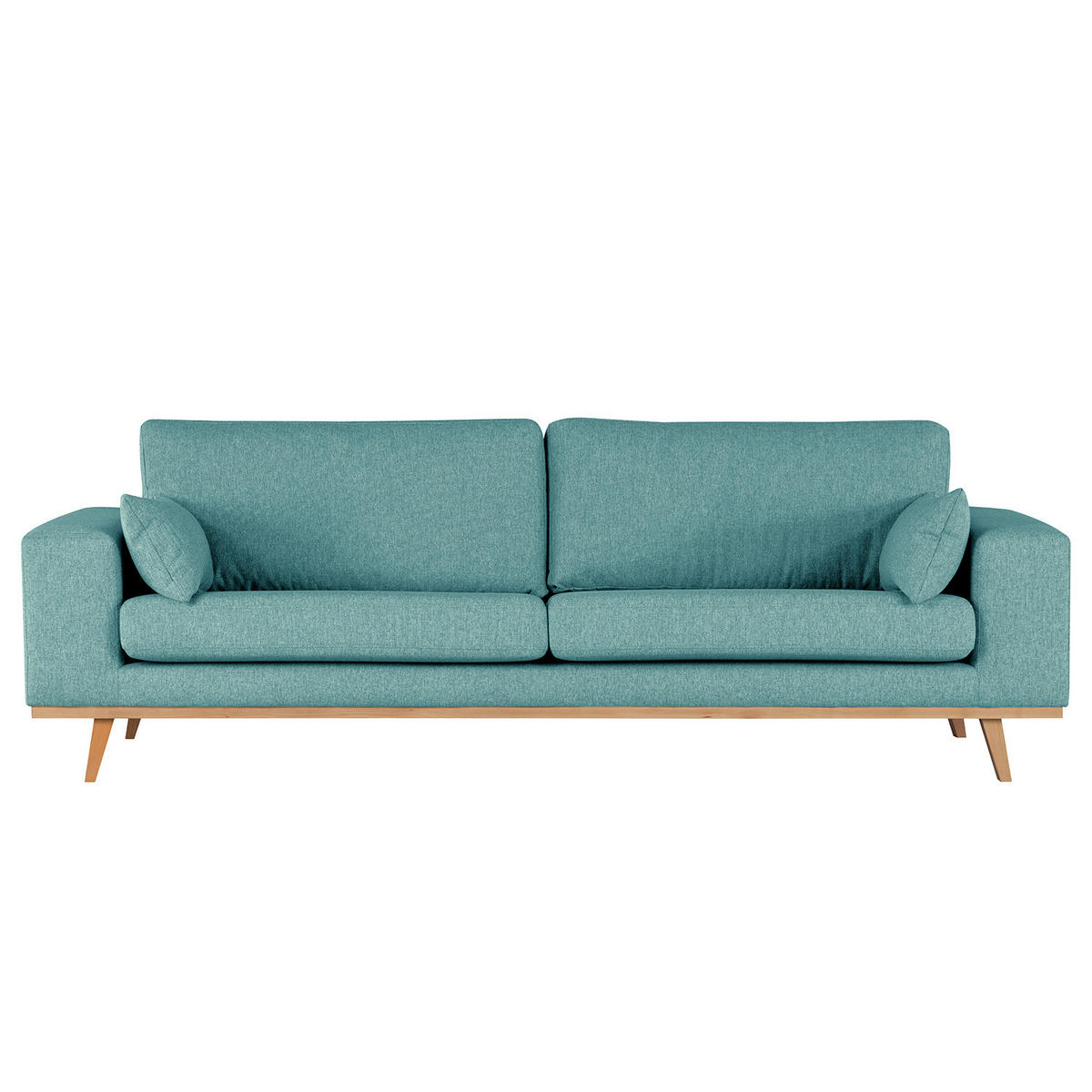 3-SITZER SOFA - Buchefarben/Petrol, Textil (237/81/88cm) - home24