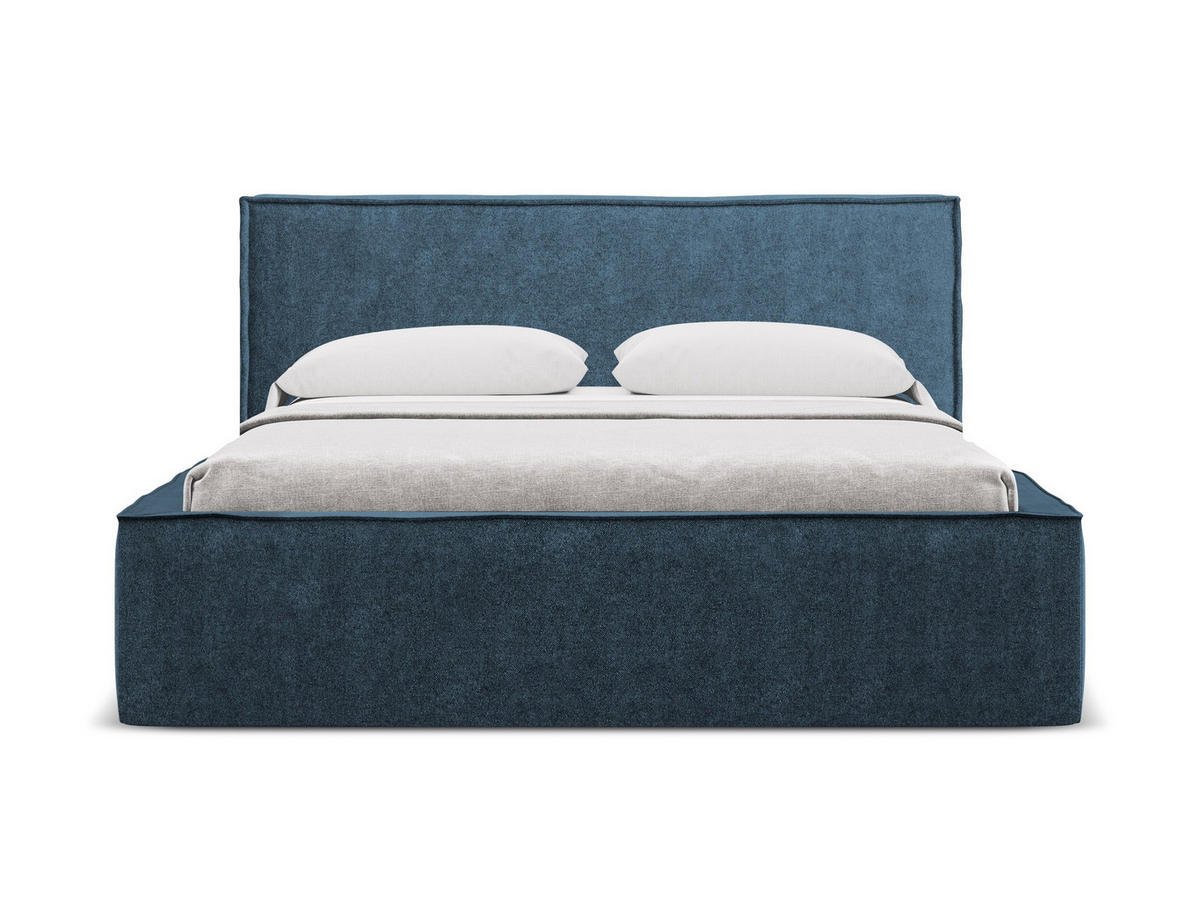 POLSTERBETT mit Bettkasten und Lattenrost 180x228 Blau - Blau/Schwarz, Kunststoff/Textil (160/200cm) - Makamii