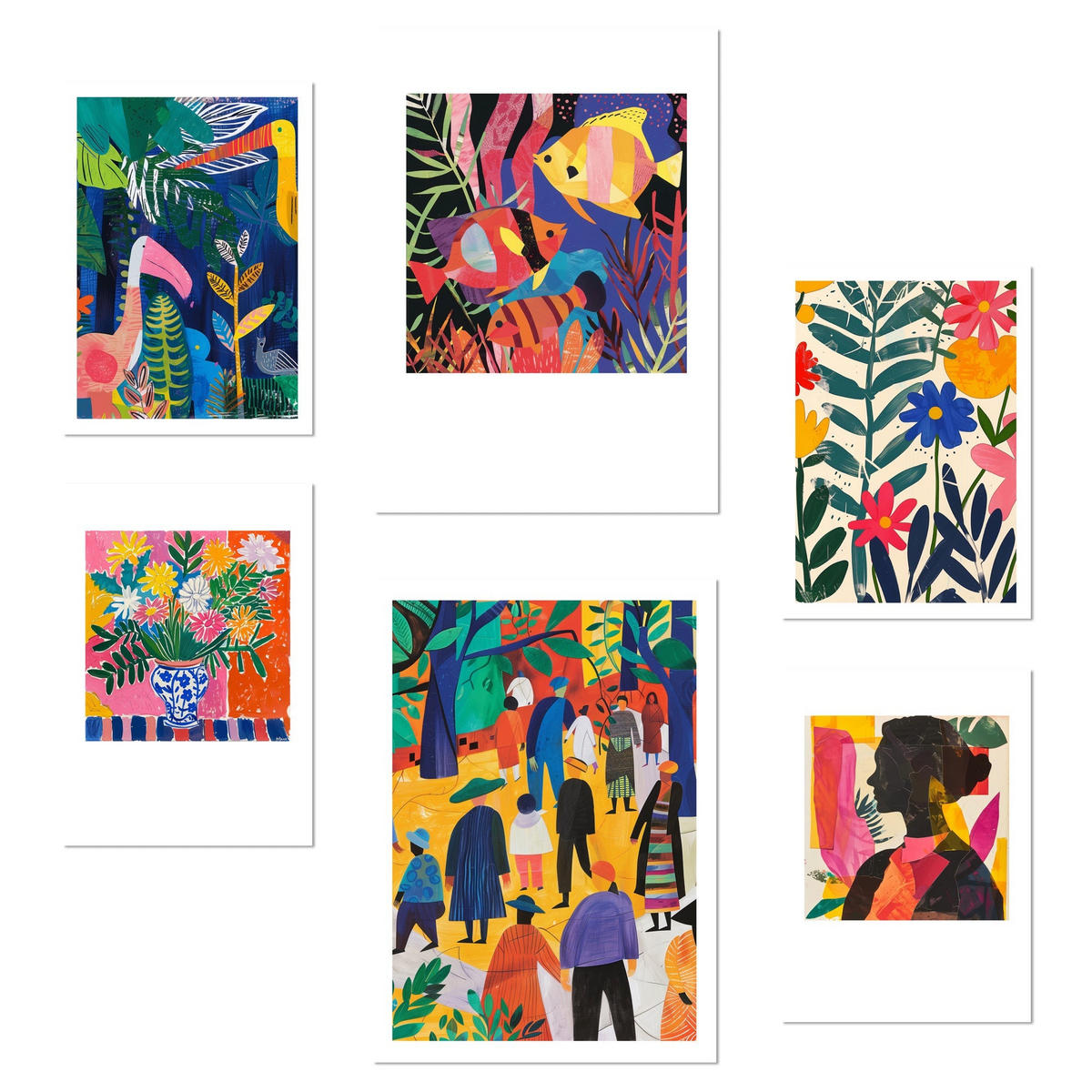 POSTER Set Mit 6 Farbenfroher Fauvismus Von Matisse A3 & A4 Rahmenlos - Klar, Papier (29/3cm) - Nacnic