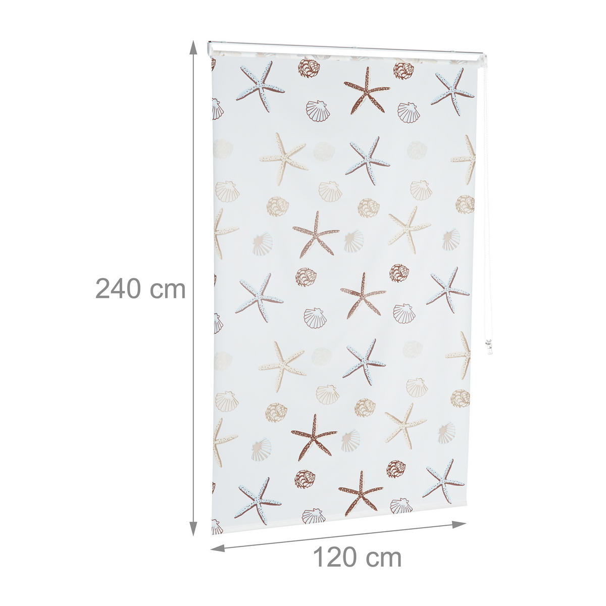 DUSCHROLLO - Multicolor, Kunststoff/Metall (120/5cm) - Relaxdays