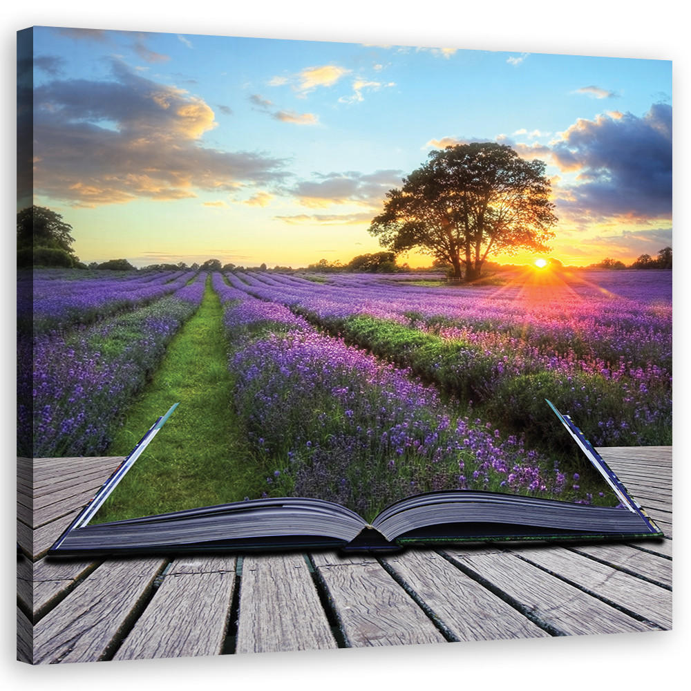 WANDBILD, Landschaften - Lila 50x50cm - Lila, Textil (50/50cm) - Feeby