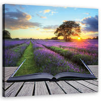 WANDBILD, Landschaften - Lila - Lila, Textil (50/50cm) - Feeby