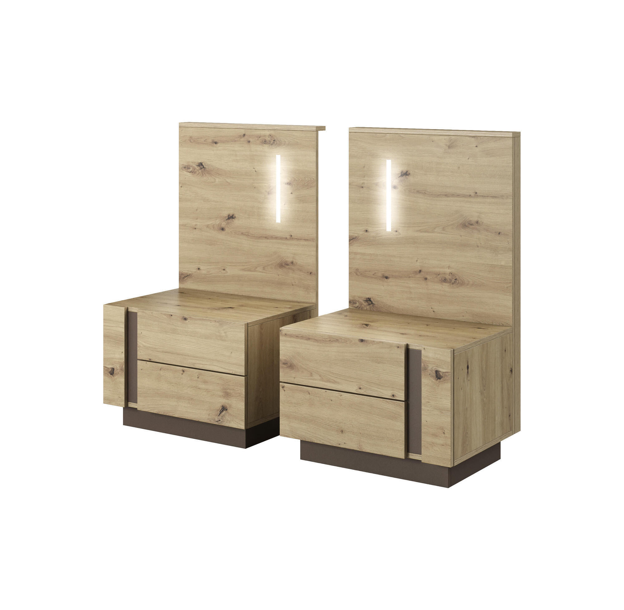 NACHTTISCH ARCADE Graphit 60x46x102 cm - Graphitfarben, Holzwerkstoff (60/102/46cm) - FURNLUX