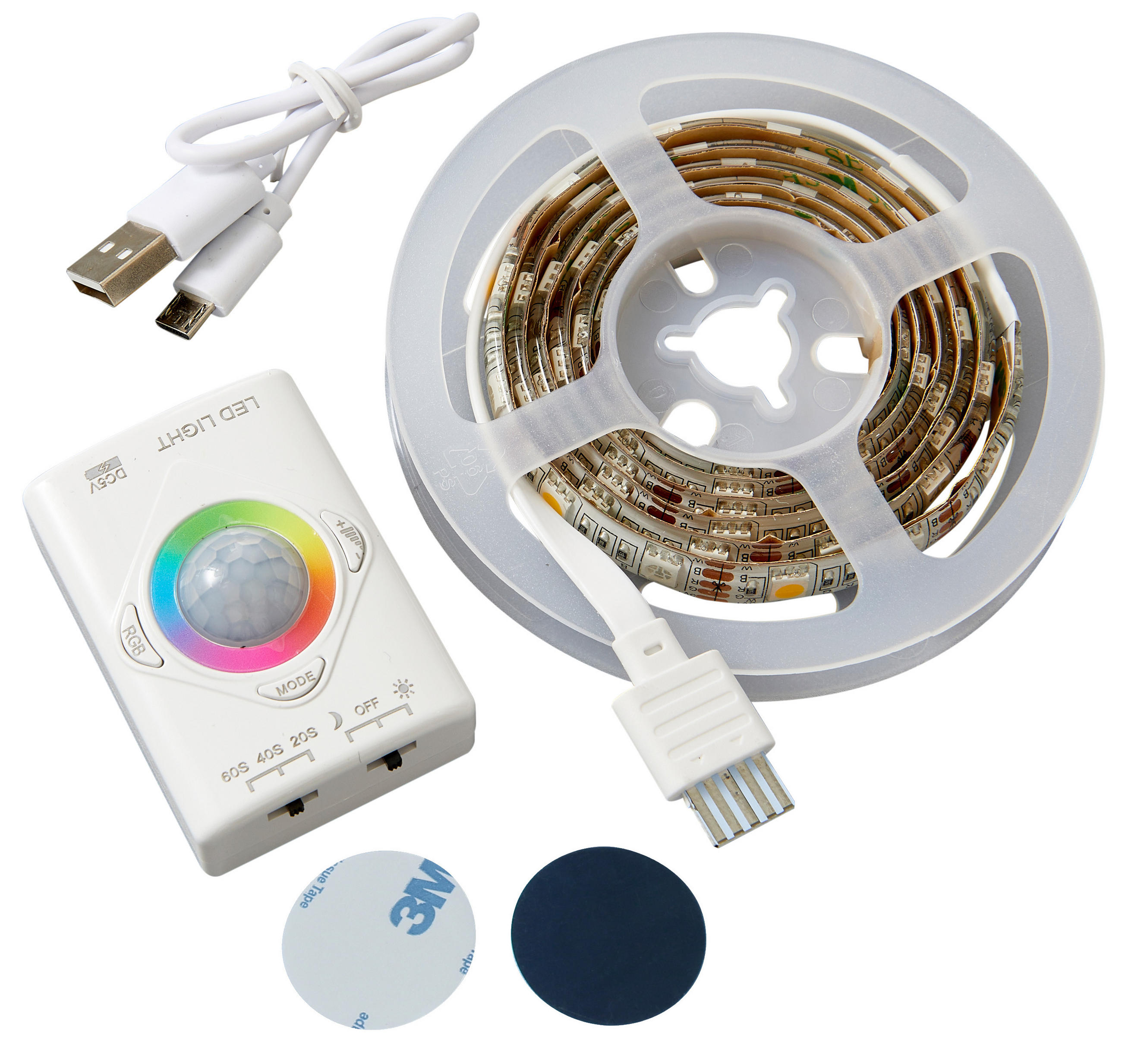 LED-STREIFEN - aufladbar mit Bewegungsmelder und Farbwechsel für Innenbereiche, 100cm - Weiß, Kunststoff (100cm) - Northpoint