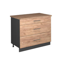 KÜCHENUNTERSCHRANK Fame-Line, Goldkraft Eiche/Anthrazit, 100 cm, AP Eiche - Honigeiche/Anthrazit, Holzwerkstoff (100/82/60cm) - Vicco
