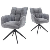 DREHSTUHL Mika-Enya - Schwarz/Grau, Textil/Metall (59/84/66cm) - DUBI Möbel