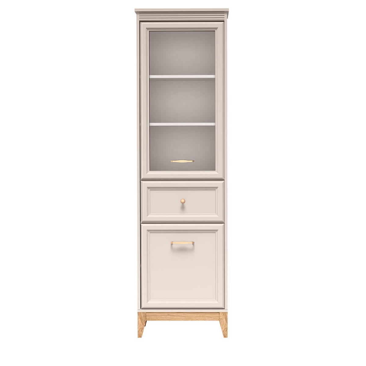VITRINE Windsor W-6 55 x 193 x 40,5 cm Kaschmir - Kaschmir/Eichefarben, Eichenholz/Holzwerkstoff (55/193/40.5cm) - Koseto