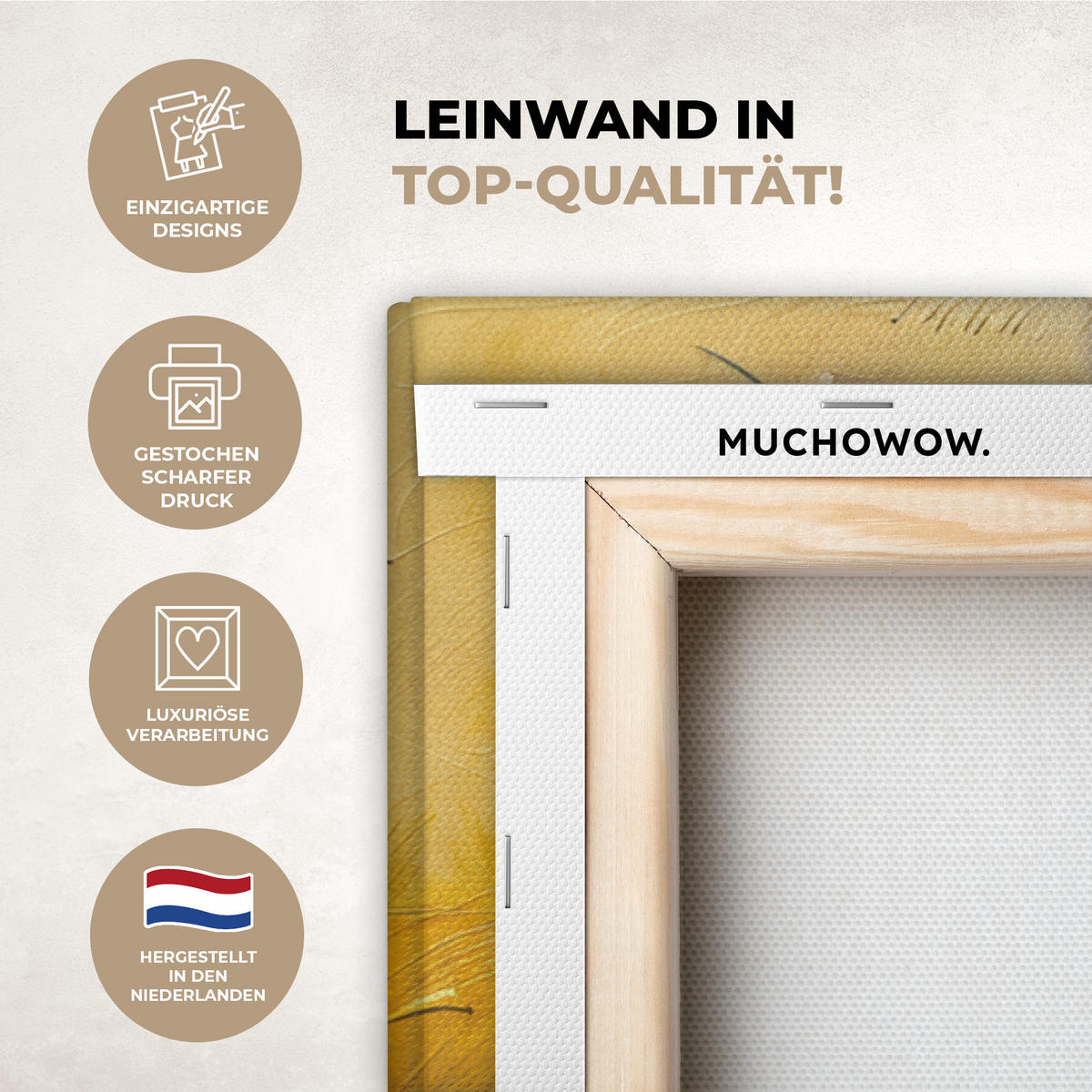 LEINWANDBILD Kunst - Abstrakt - Modern Groß 140x90 cm - Gelb, Textil (140/90cm) - MuchoWow