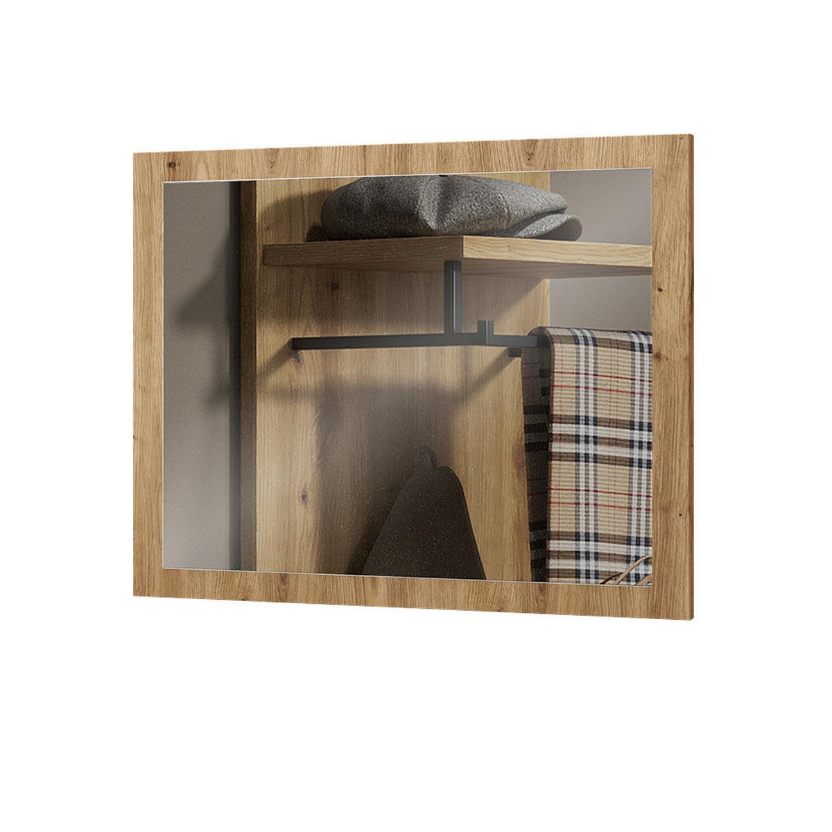 NÁSTENNÉ ZRKADLO Selena Remeselný dub - dub artisan, kompozitné drevo (70/55/2cm) - Vicco