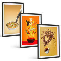 BILDER SET 3er Set - 40x60 cm Schwarzer Rahmen - Küchenthemen - Schwarz, Kunststoff (40/60cm) - TULUP