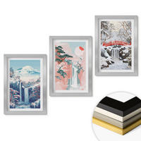 WANDBILDER 3er Set - 20x30 cm Silberner Rahmen - Berglandschaften, Wasserfälle - Silberfarben, Kunststoff (20/30cm) - ArtPrintCave
