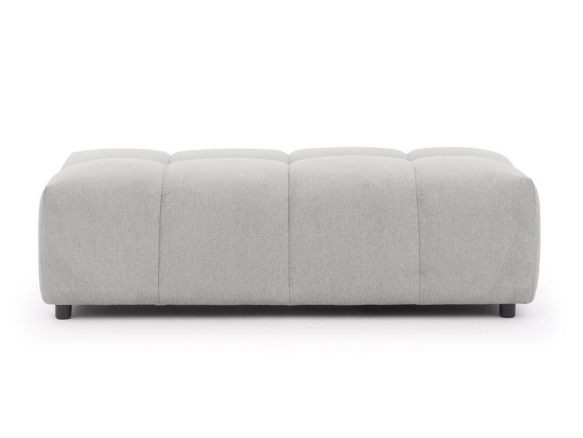 HOCKER Bubble mit Sitzfläche in Bubble-Optik aus weichem Hellgrau Strukturstoff mit schöner Sitzkomfort - Hellgrau/Schwarz, Holz/Kunststoff (147/42/74cm) - S-Style Möbel