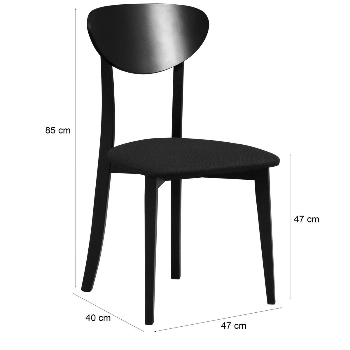 HOLZSTUHL Pomoni Schwarz - Schwarz, Holz/Textil (47/85/40cm) - Selsey