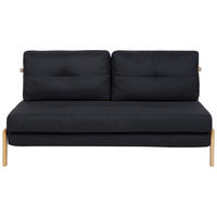 2-SITZER-SCHLAFSOFA Polsterbezug Schwarz Edland - Schwarz, Textil (152/76/92cm) - Beliani