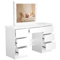 SCHMINKTISCH eckig 130/45/145 cm Holz Weiß - Weiß, Holz (130/145/45cm) - CLP