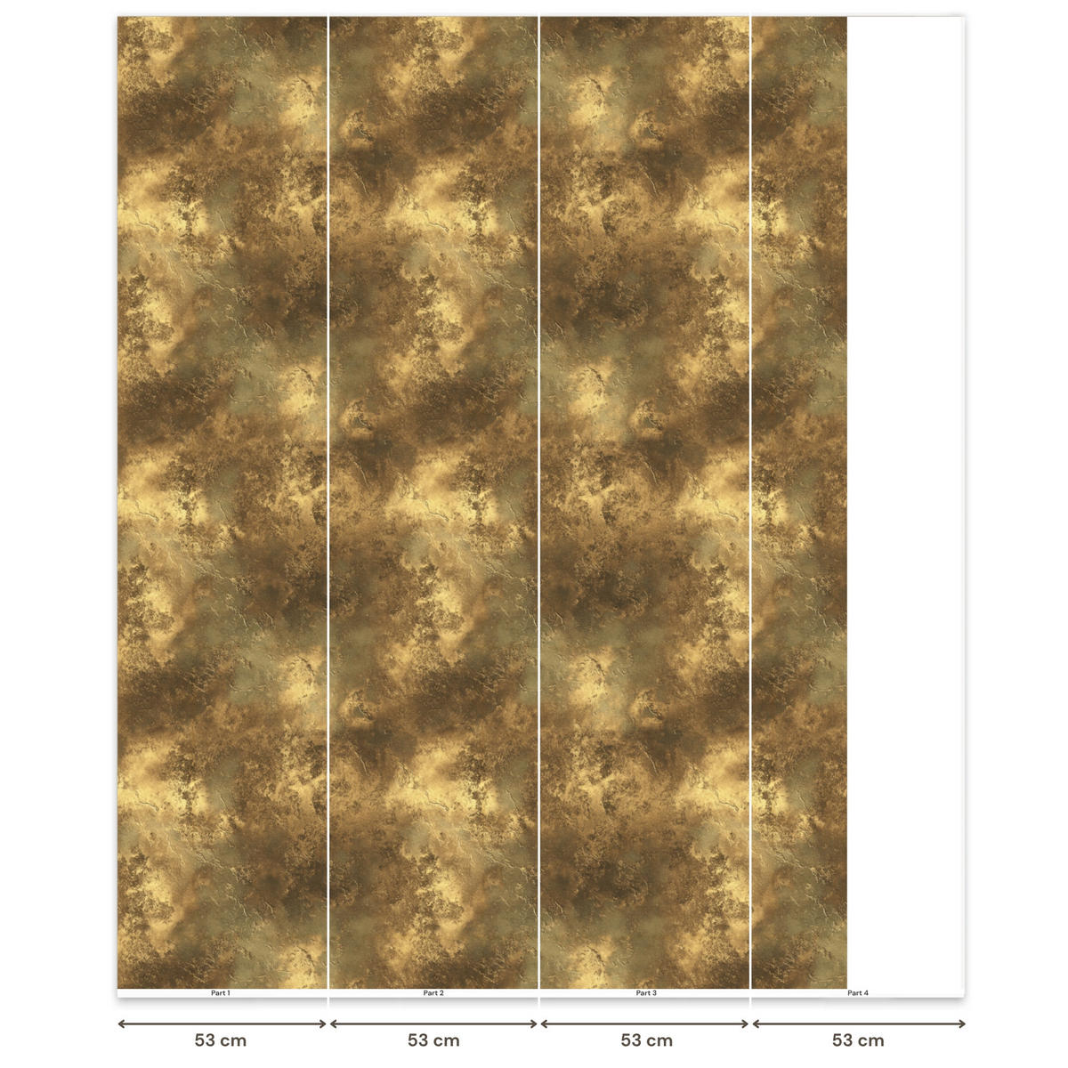TAPETE - Antik - Metallic-Look - Gold - 200x260 cm - Messingfarben, Papier (200/260cm) - OnlyWow
