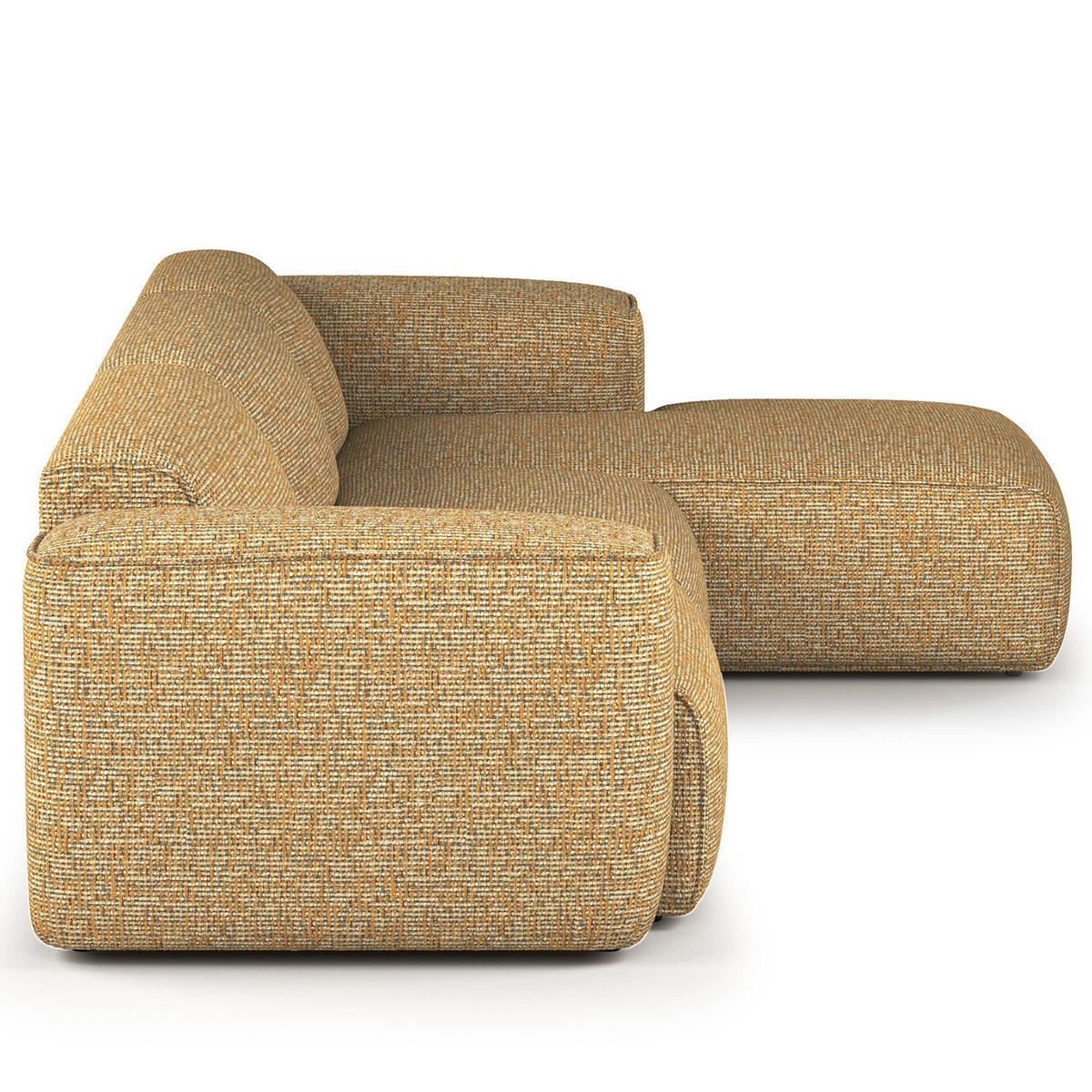 3-SITZER ECKSOFA mit Longchair - Schwarz/Honig, Kunststoff/Textil (317/173cm) - home24
