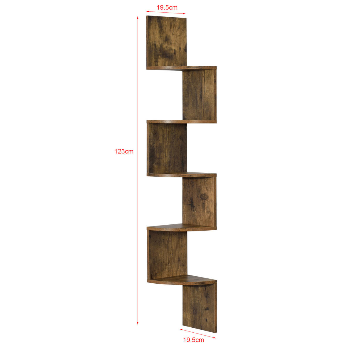 WANDREGAL Lysaker - Walnussfarben, Holzwerkstoff (123/19.5/19.5cm) - [en.casa]
