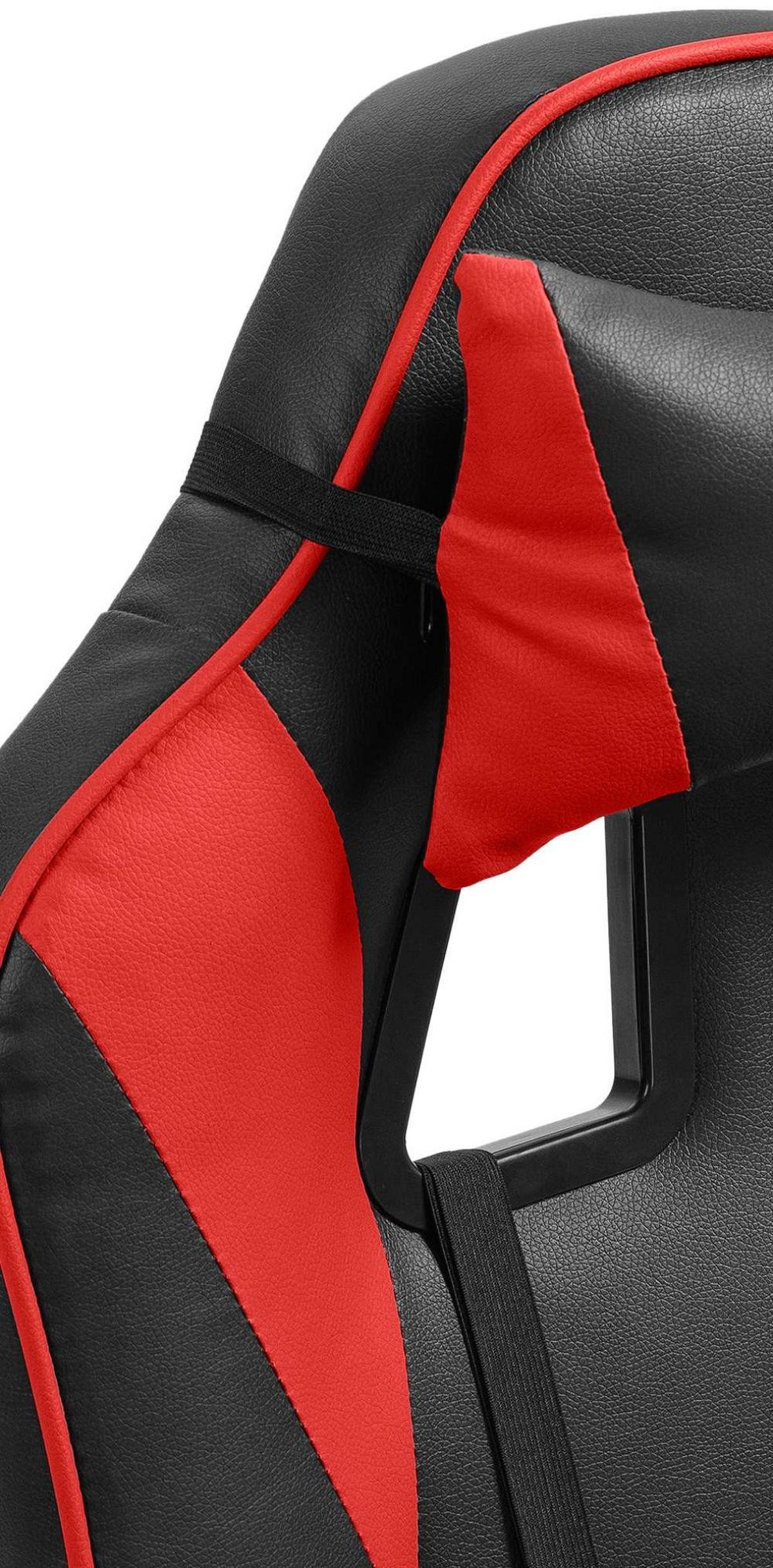 DREHSTUHL Kunststoff Schwarz/Rot - Rot/Schwarz, Kunststoff/Textil (60/111/59cm) - CLP