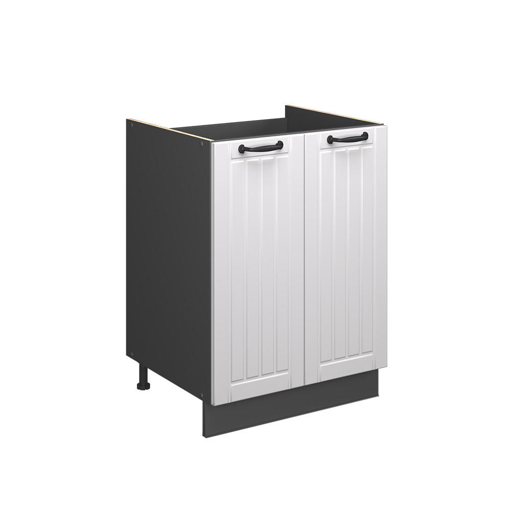SPÜLENUNTERSCHRANK Fame-Line, Weiß Landhaus/Anthrazit, 60 cm - Anthrazit/Weiß, Holzwerkstoff (60/82/51.6cm) - Vicco