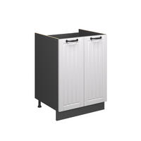 SPÜLENUNTERSCHRANK Fame-Line, Weiß Landhaus/Anthrazit, 60 cm - Anthrazit/Weiß, Holzwerkstoff (60/82/51.6cm) - Vicco