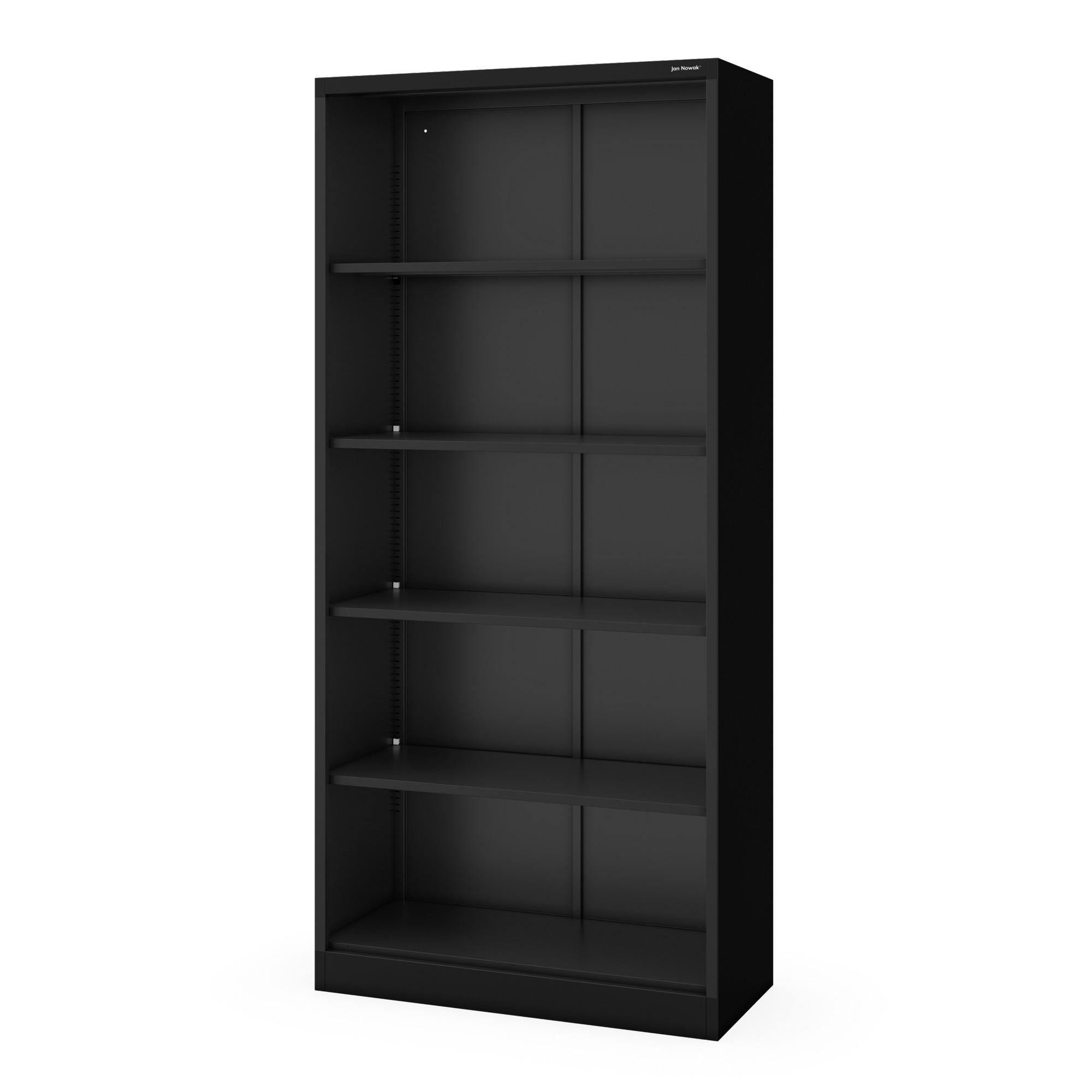 BÜROREGAL aus Metall RUFUS 195 × 90 × 40 cm - Schwarz, Metall (90/195/40cm) - Jan Nowak