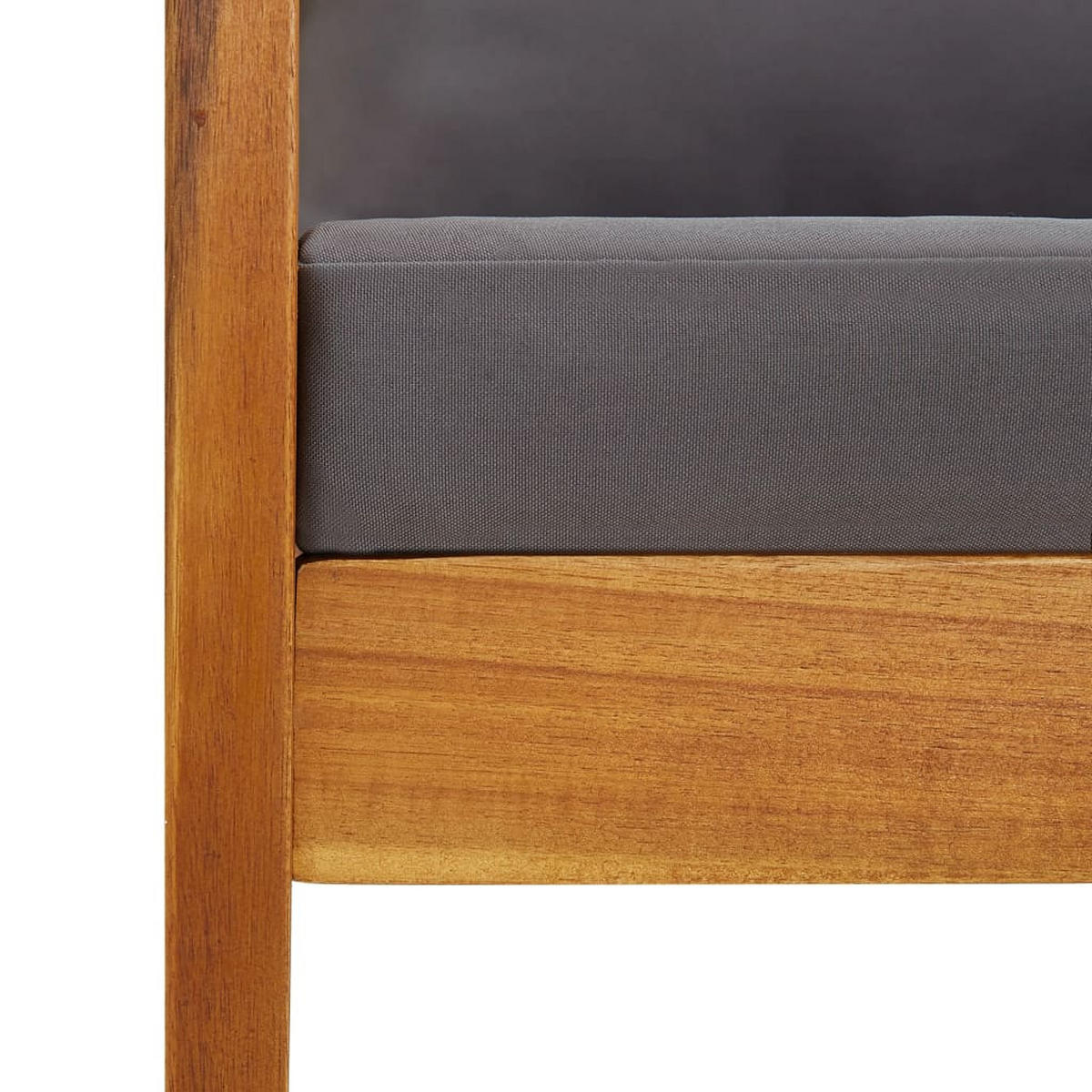 GARTEN-LOUNGE-SET 4-teilig Mit Auflagen Massivholz Akazie - Dunkelgrau, Holz/Textil - vidaXL