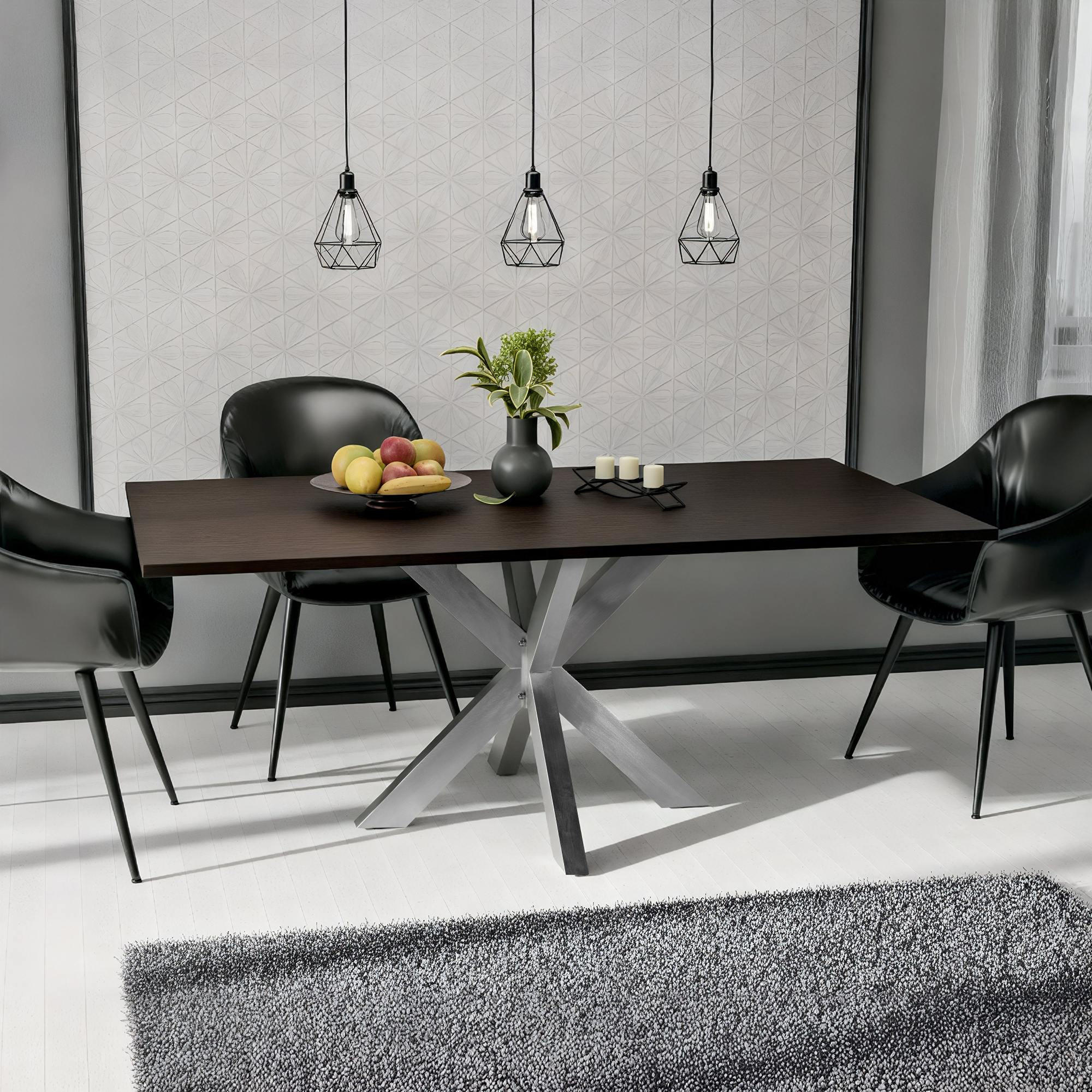 TISCHBEIN eckig 85/85/71 cm Edelstahl Edelstahl - Edelstahlfarben, Metall (85/71/85cm) - CLP