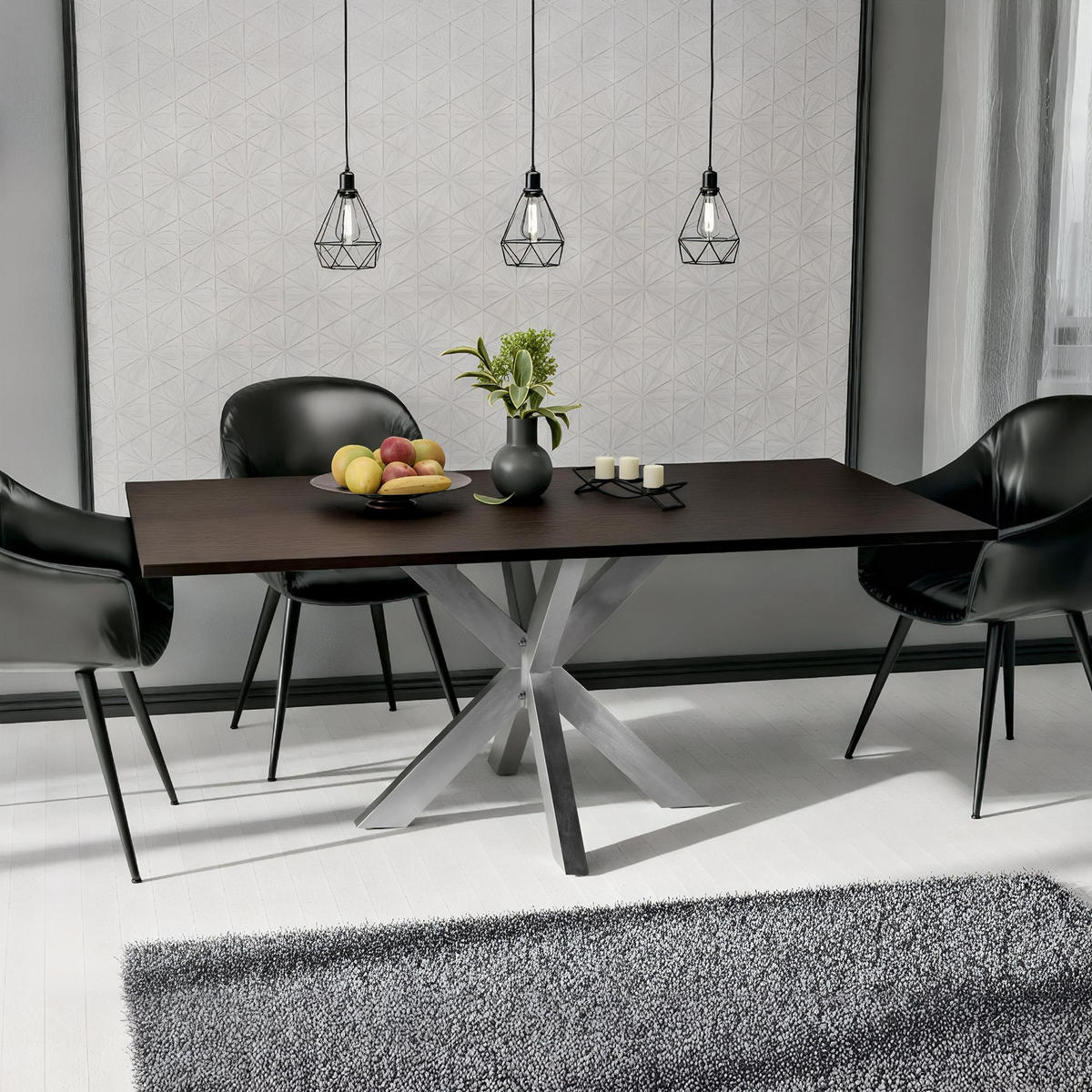 TISCHBEIN eckig 85/85/71 cm Edelstahl Edelstahl - Edelstahlfarben, Metall (85/71/85cm) - CLP